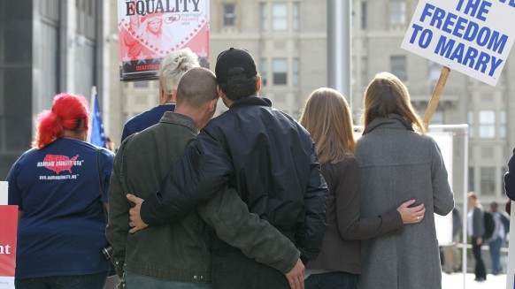 LGBT San Francisco Couple Embrace