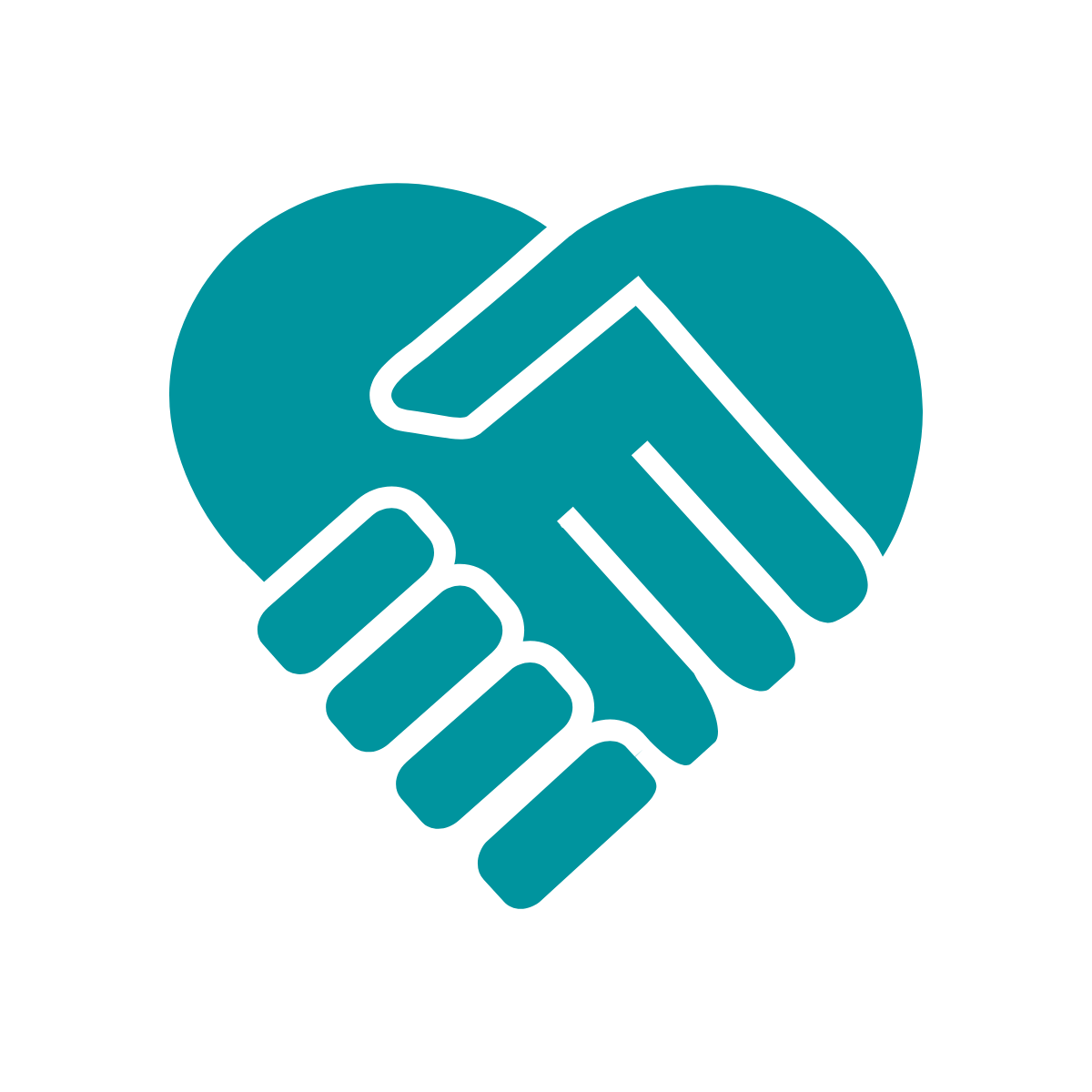 Heart handshake icon