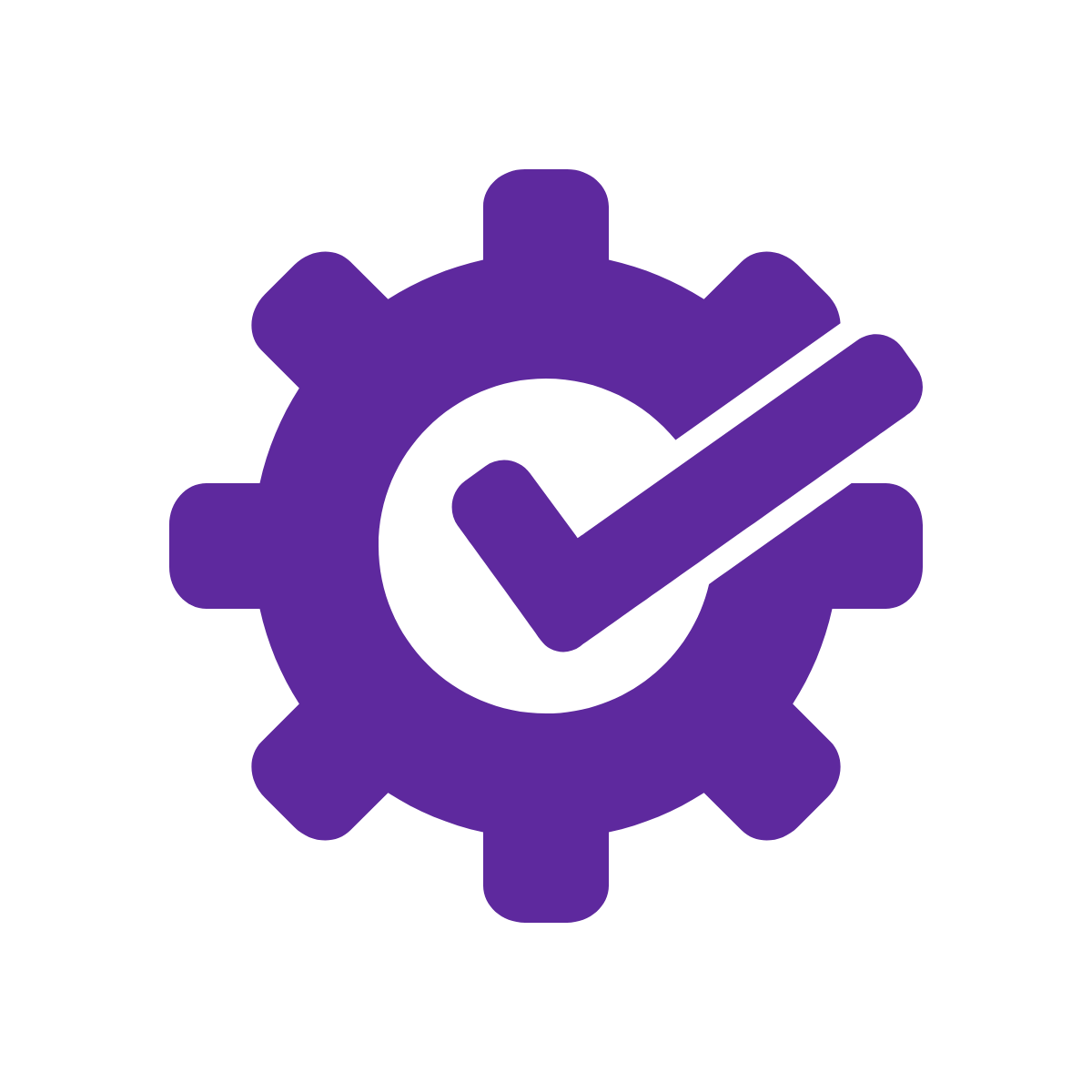 Icon of gear with checkmark