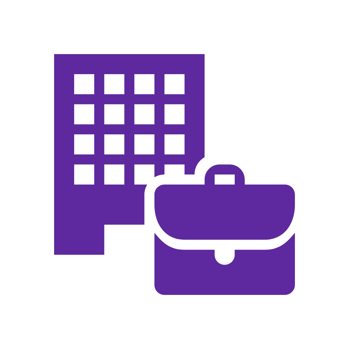 Icon of building and briefcase