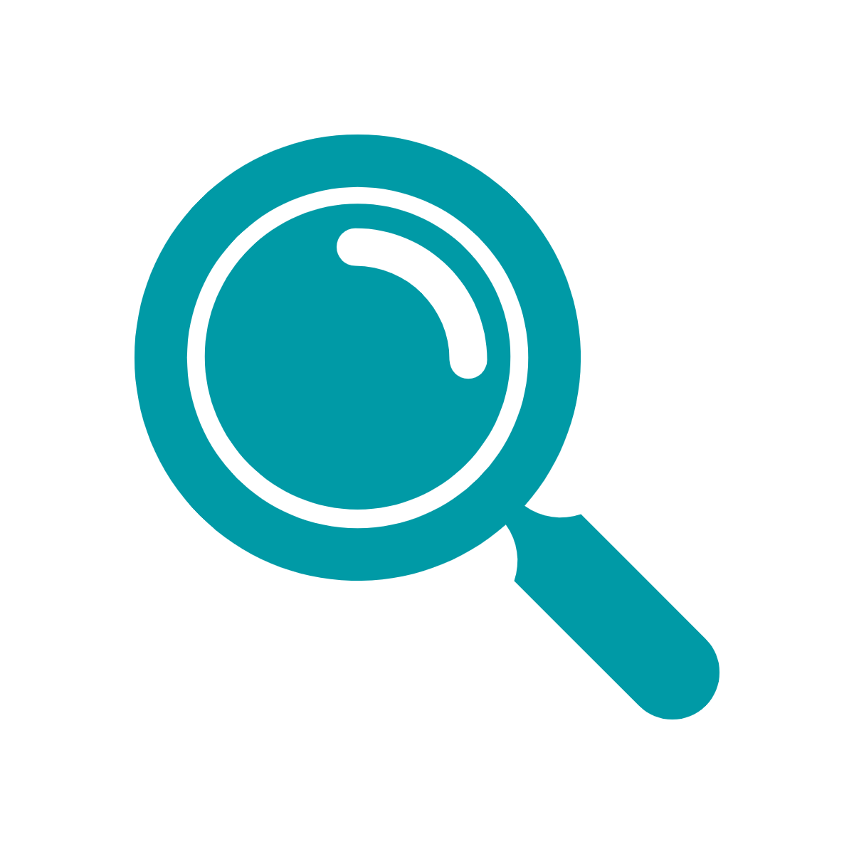 Visibility Green icon of magnifying glass