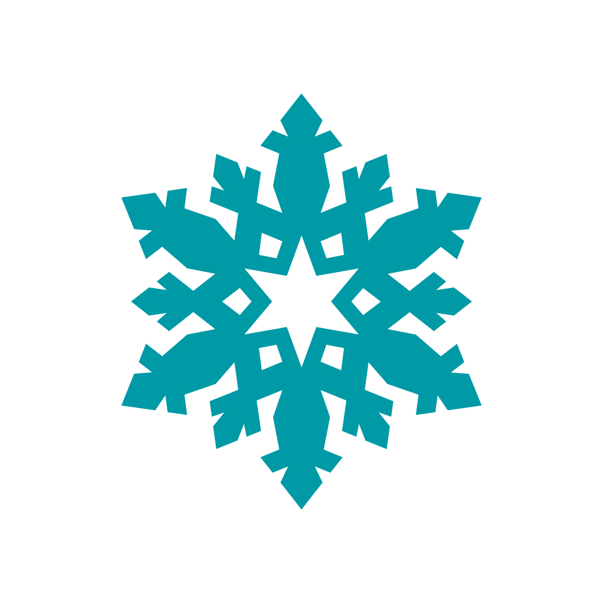 Green icon of snowflake