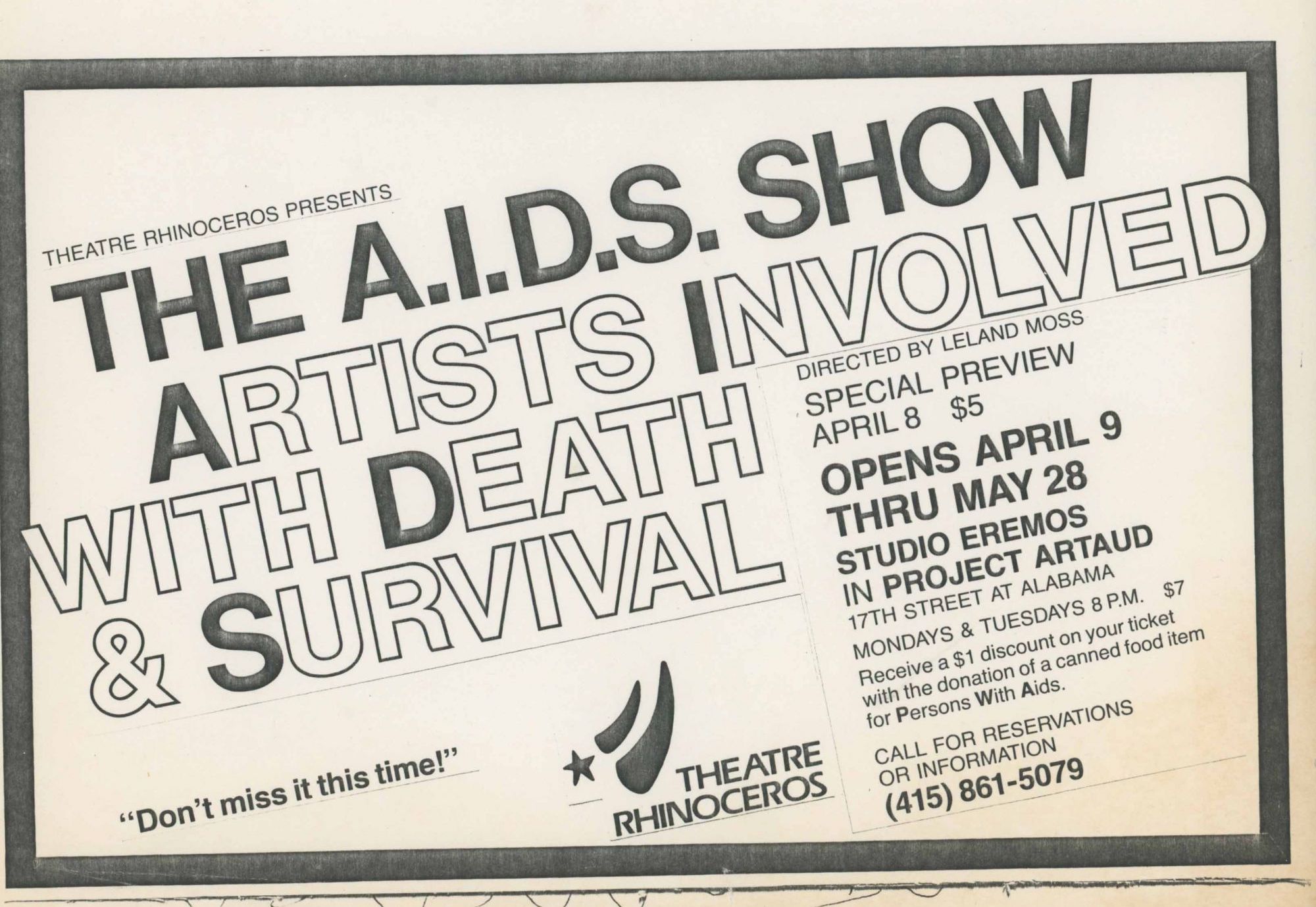Poster for The AIDS Show: Artists Involved with Death and Survival