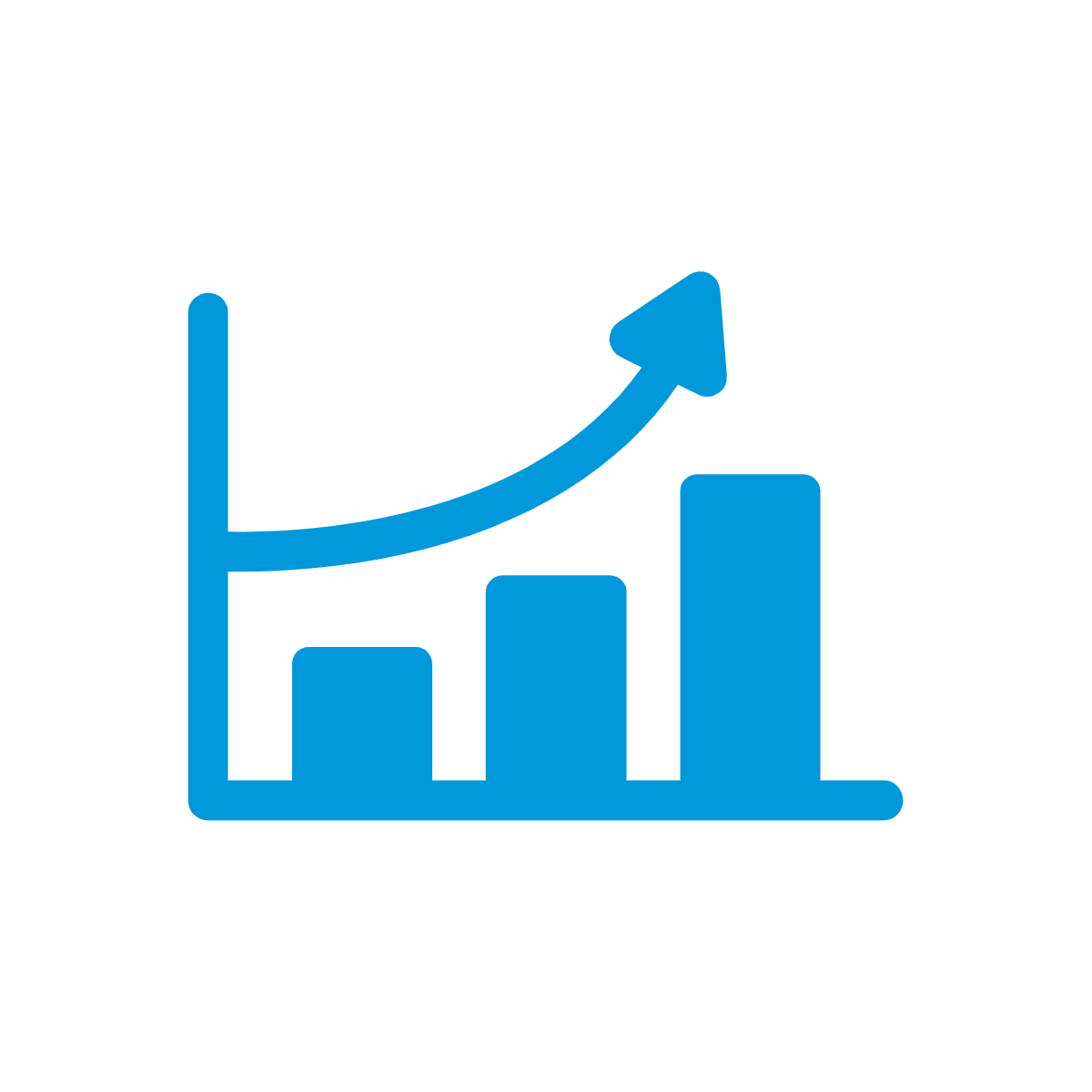 Increasing column chart icon